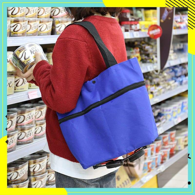 🛒Foldable 2-in-1 Rolling Shopping Bag  Foldable Shopping Cart