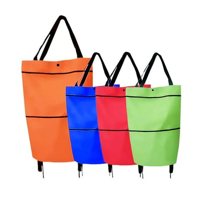 🛒Foldable 2-in-1 Rolling Shopping Bag  Foldable Shopping Cart