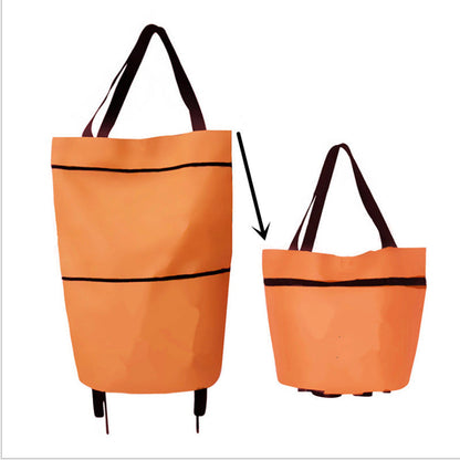 🛒Foldable 2-in-1 Rolling Shopping Bag  Foldable Shopping Cart