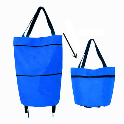 🛒Foldable 2-in-1 Rolling Shopping Bag  Foldable Shopping Cart