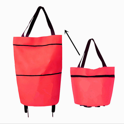 🛒Foldable 2-in-1 Rolling Shopping Bag  Foldable Shopping Cart