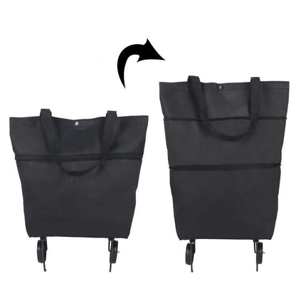 🛒Foldable 2-in-1 Rolling Shopping Bag  Foldable Shopping Cart