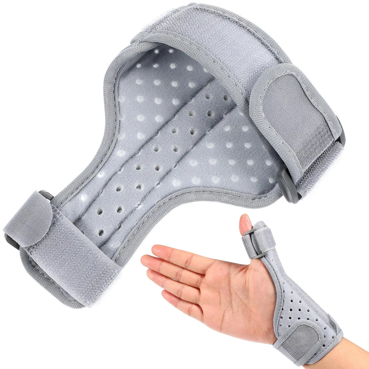 Iloravena® Thumb Splint Finger Fixed Wrist Guard Strong Support Aluminum Plate Comfortable Fit Breathable Fabric Stops Grey Joint