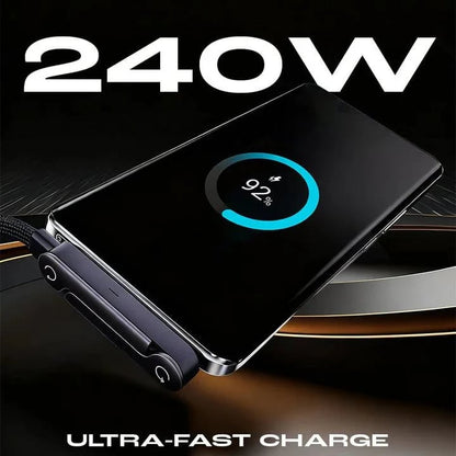 🔥Last Day 57% OFF - ⚡2-in-1 Invisible Holder Charger Cable – 240W Fast Charging Cord with Built-In Phone Stand