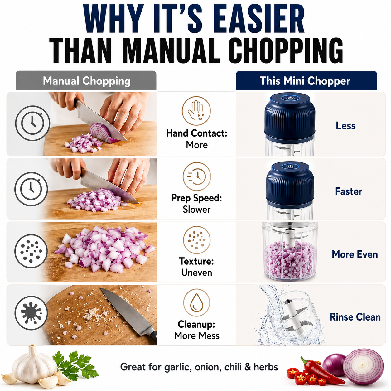 🍹🥑 50% OFF! 💥6-Blade Electric Food Chopper | For Vegetables, Onions, Herbs, Nuts & Meat | Cordless, One-Touch & Easy to Clean | Baby Food Maker, Juicer, Spice Grinder & Meat Grinder (Copy)