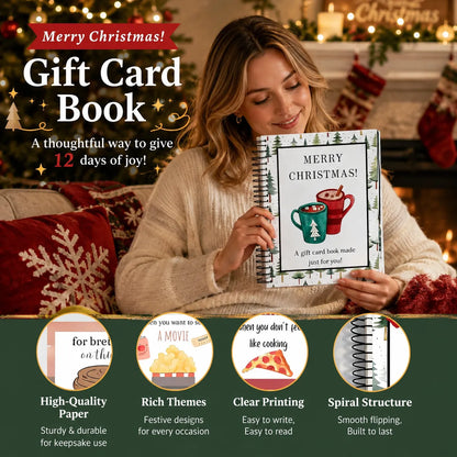 🎄50% OFF!!!-Ready for Christmas!✨Christmas Gift Card Booklet -💌DIY Spiral-Bound Christmas Gift Card Holder Book