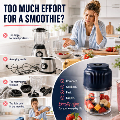 🔥 50% OFF! 🔥6-Blade Electric Food Chopper | For Vegetables, Onions, Herbs, Nuts & Meat | Cordless, One-Touch & Easy to Clean | Baby Food Maker, Juicer, Spice Grinder & Meat Grinder