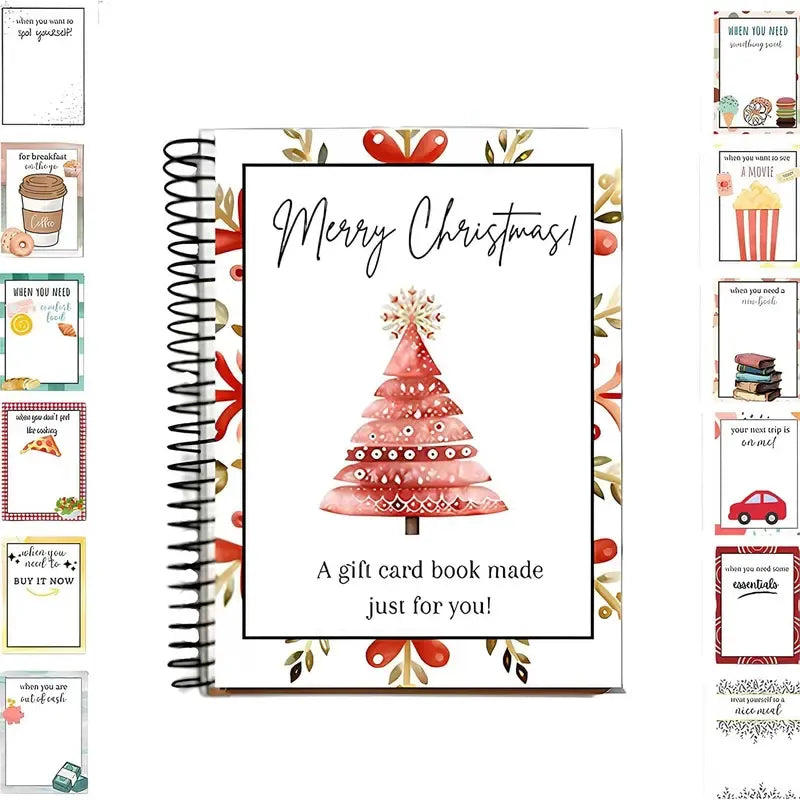 🎄50% OFF!!!-Ready for Christmas!✨Christmas Gift Card Booklet -💌DIY Spiral-Bound Christmas Gift Card Holder Book