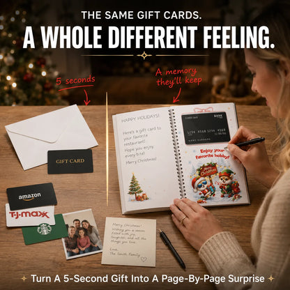 🎄50% OFF!!!-Ready for Christmas!✨Christmas Gift Card Booklet -💌DIY Spiral-Bound Christmas Gift Card Holder Book