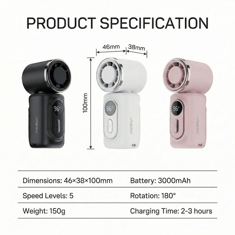 UPSELL🏖️ 3000mAh USB Clip Fan – 360° Rotatable, Ultra-Portable🌬️| For Travel ✈️ Office 💼Kids 👶 | Clips Anywhere! (Copy)