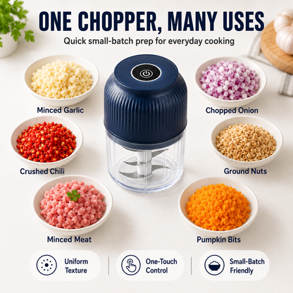 🍹🥑 50% OFF! 💥6-Blade Electric Food Chopper | For Vegetables, Onions, Herbs, Nuts & Meat | Cordless, One-Touch & Easy to Clean | Baby Food Maker, Juicer, Spice Grinder & Meat Grinder (Copy)