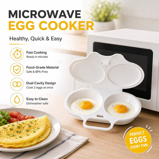 ⏱️🥚 50% OFF NOW! Microwave Egg Cooker – Perfect poached eggs in 2 mins, no oil & splash-proof – Quick, healthy & mess-free breakfast 🌿